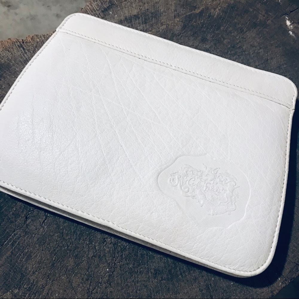 vintage clutch Carlos Falchi white buffalo bag
